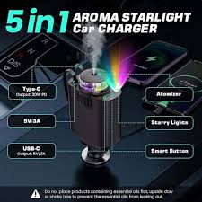 5-in-1 Car Charger + LED Diffuser 🔥 Trending Now